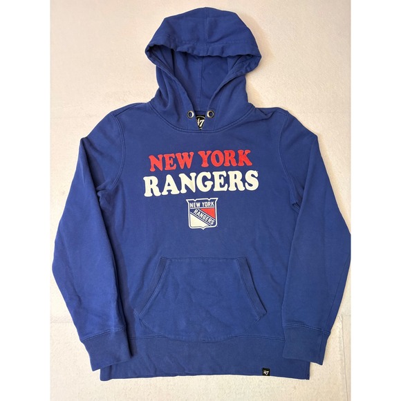 47 Brand Other - 47 Brand New York Rangers NHL Hoodie Mens Blue Pullover Sweatshirt Logo